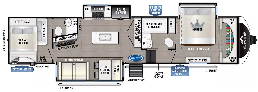 2023 EAST TO WEST RV TANDARA 375BH-OK, , floor-plans-day image number 0